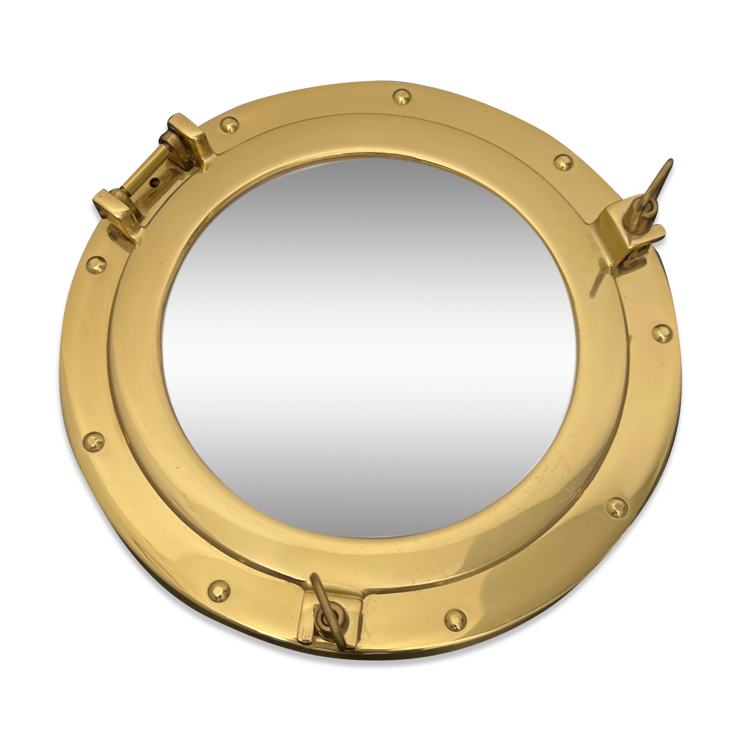 Brass porthole mirror, 30 cm