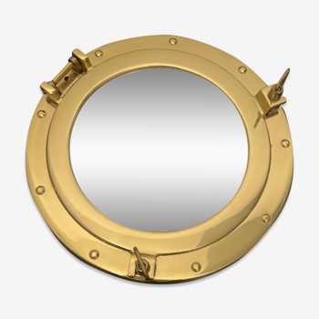 Brass porthole mirror, 30 cm