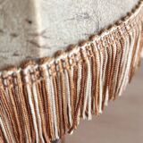 Vintage Italian table lamp in turned wood and leather lampshade