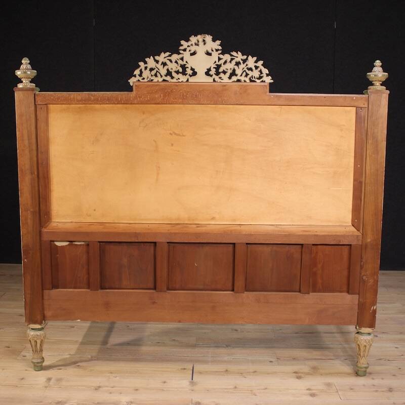 Lacquered Italian double bed in the Louis XVI style from the 20th century