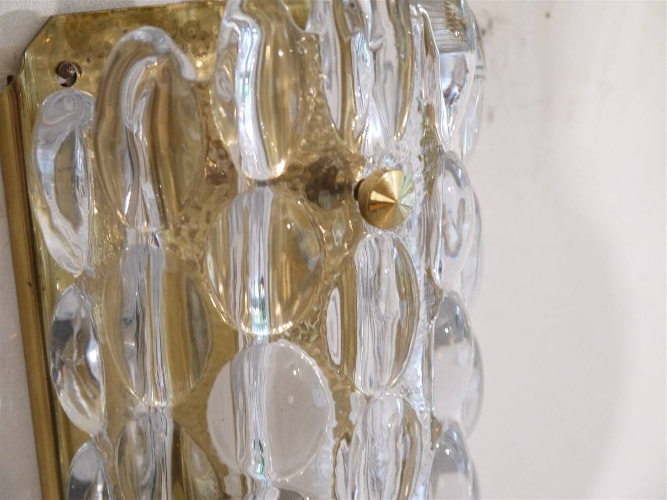 Swedish crystal wall lights by Carl Fagerlund 1960