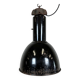 Rusty Industrial Bauhaus Black Enamel Pendant Lamp, 1930s
