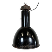 Rusty Industrial Bauhaus Black Enamel Pendant Lamp, 1930s