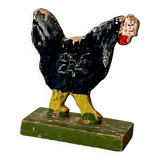 Wooden figurine, farm animals, farmyard, hen; old toy