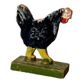 Wooden figurine, farm animals, farmyard, hen; old toy