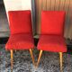 Chaises moumoute rouge vintage années 60