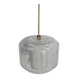 Chandelier 1930 double Opaline blown glass brass and copper