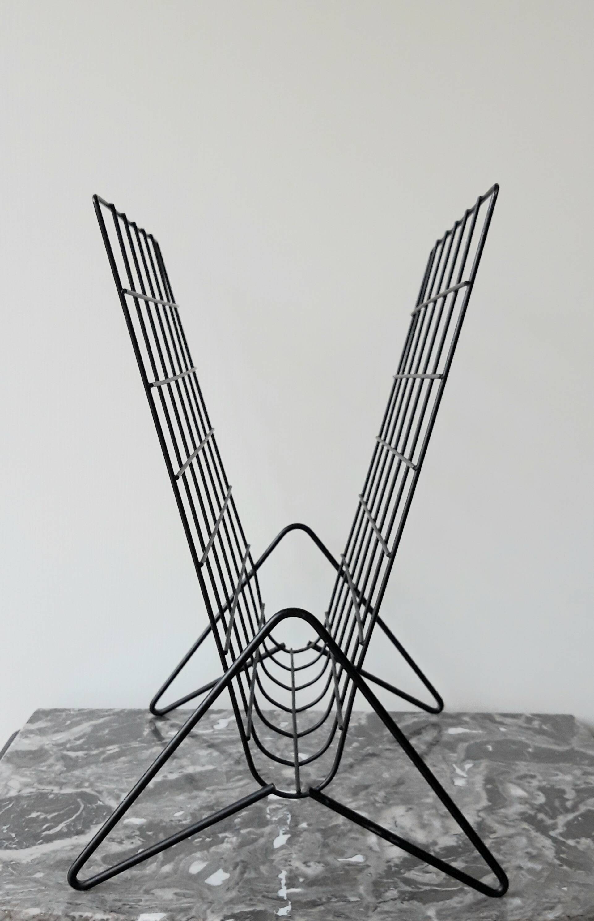 Vintage metal magazine rack