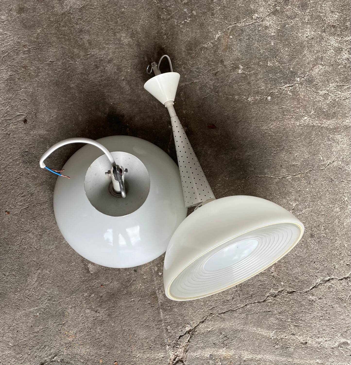pair of pendants by Mathieu Matégot for Holophane