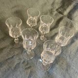Set of small 6 vintage bohemian crystal glasses from the 70s