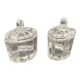 Duo salt shaker & pepper shaker in transparent worked glass