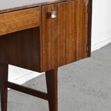 Midcentury Meredew Desk In Walnut And Brass.
