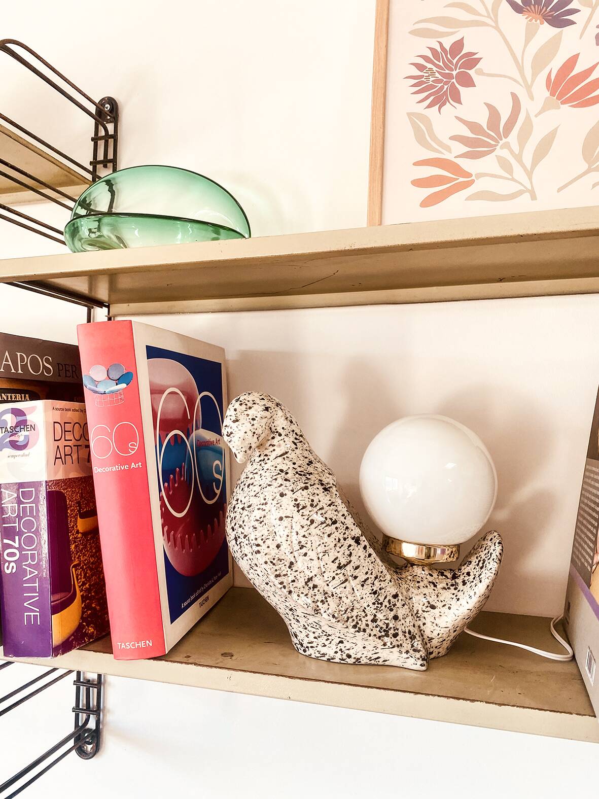 "Colombe" bird lamp in speckled ceramic, 1970