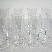 8 vintage Sèvres crystal champagne glasses, 1970s