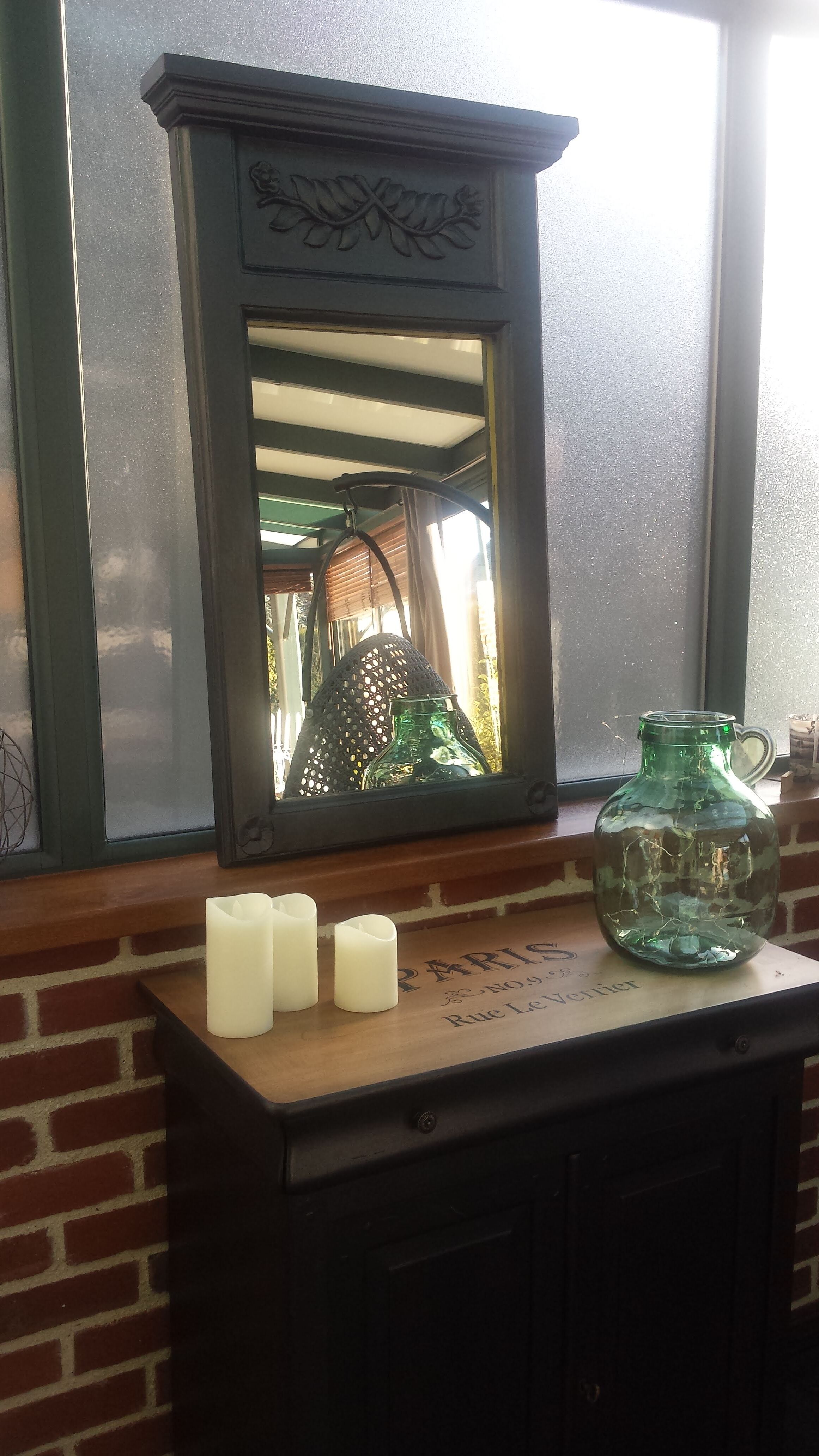 Black wood mirror 60x101cm