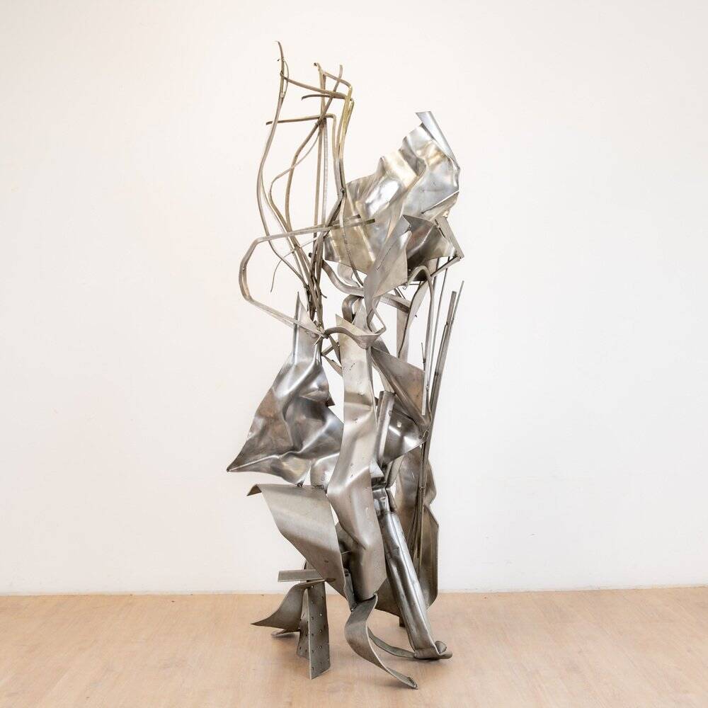 Albert Féraud, sculpture abstraite, 1976, acier inoxydable