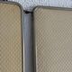 Vintage 1960 triptych barber mirror ivory quilted - 21 x 50 cm
