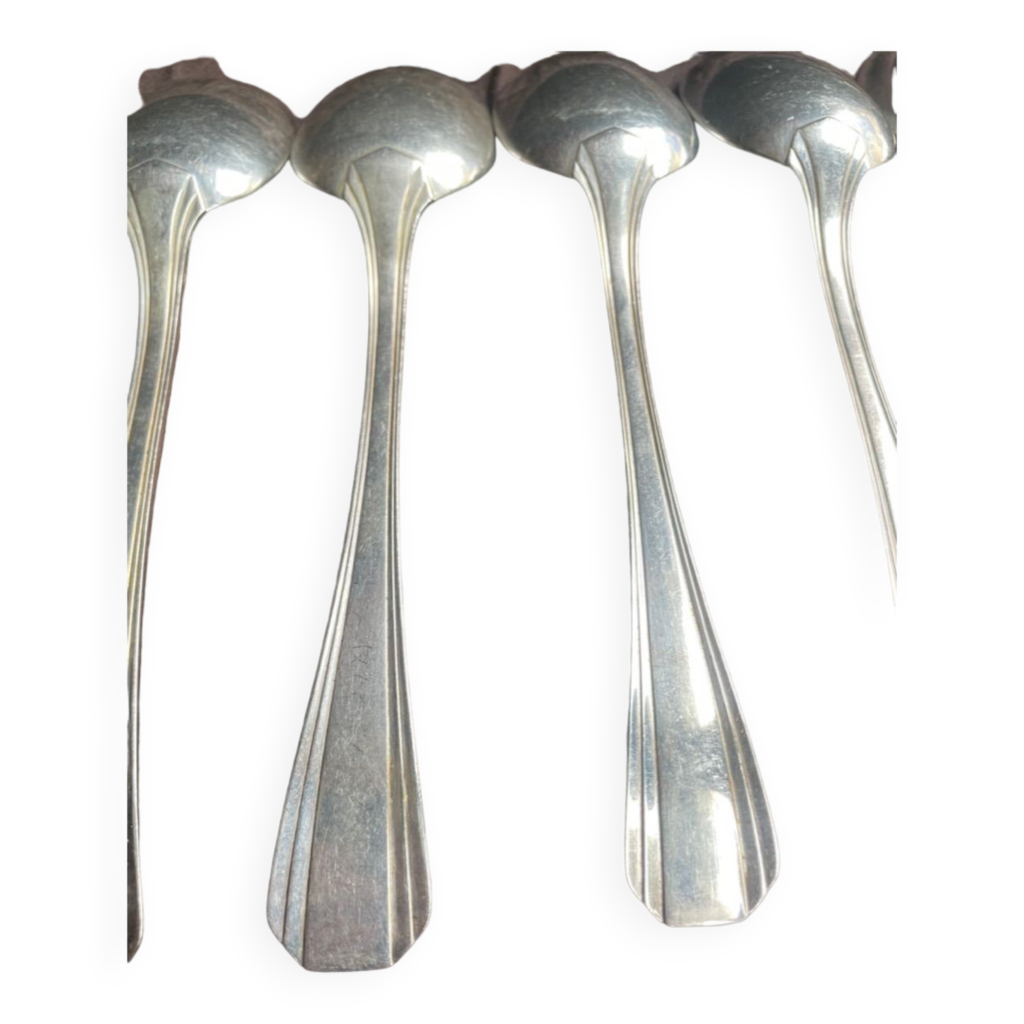 12 tablespoons Christofle model Boreal – Silver metal – Art Deco
