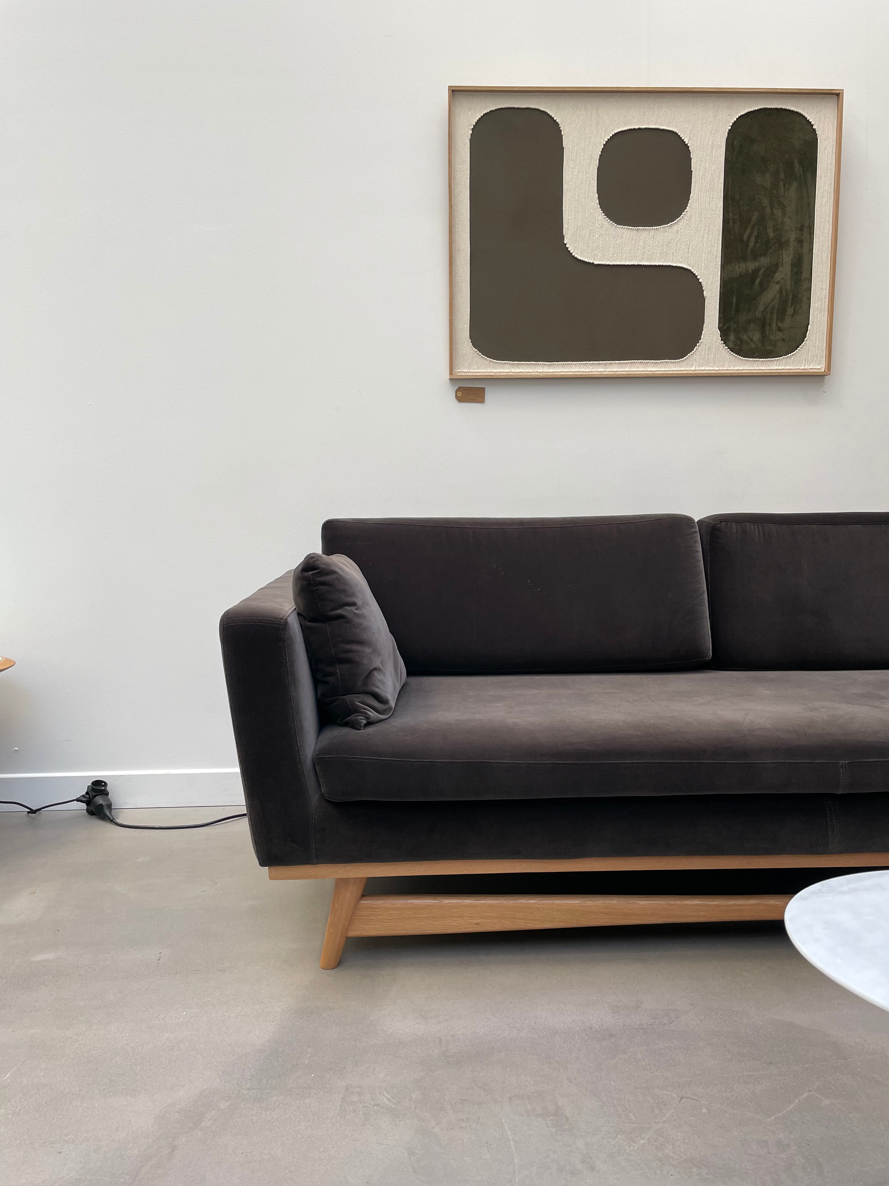 Sofa 210 solid oak navy blue