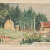 Antique painting Eberbach, 1907