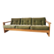 Scandinavian velvet and wood sofa