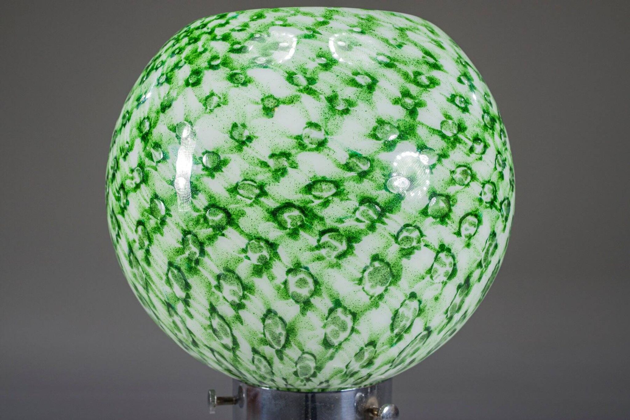 Murano floor lamp in green glitter glass attributed to Mazzega, 1960s