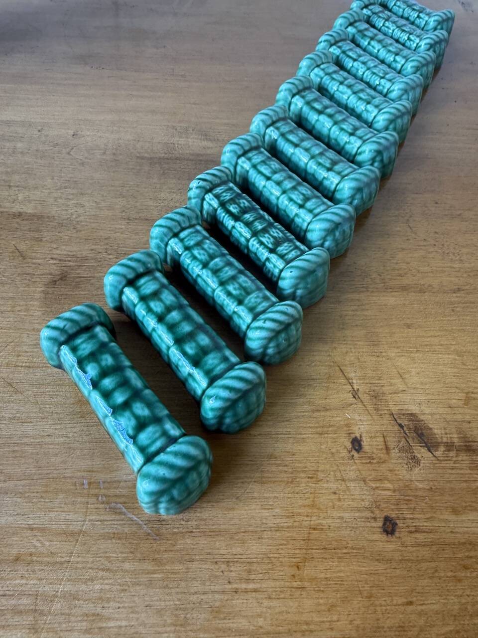 Vallauris green ceramic knife holder