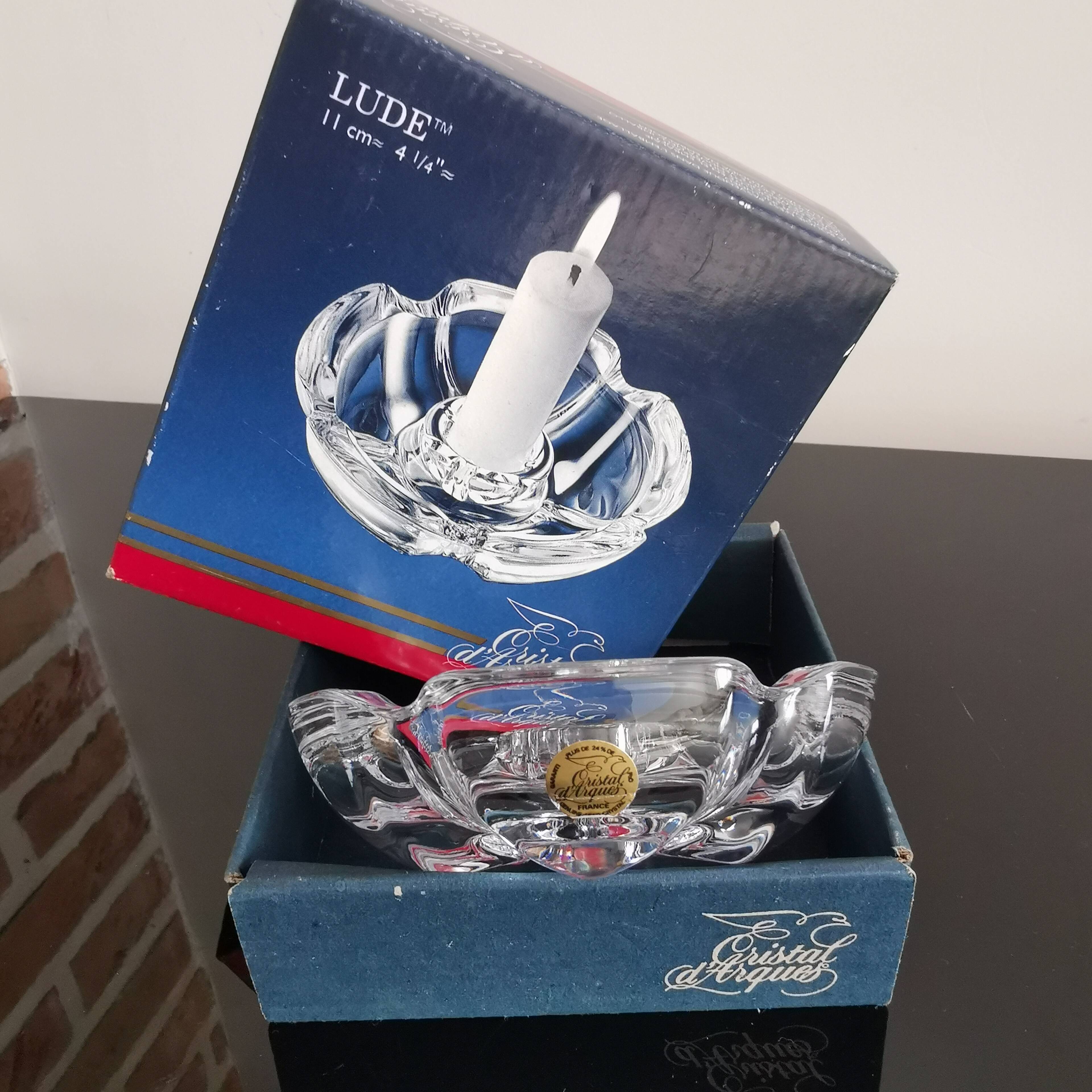 Vintage floriform candle holder "Lude" Cristal d'Arques