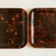 Pair of tortoiseshell lucite trays 1970