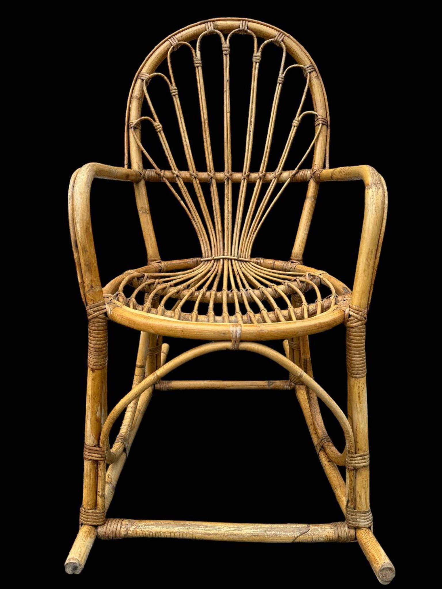 Rattan rocking chair Italy 1950