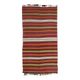 1970s Turkish Hand-Knotted Wool Kilim Flatweave Striped Rug 134x252