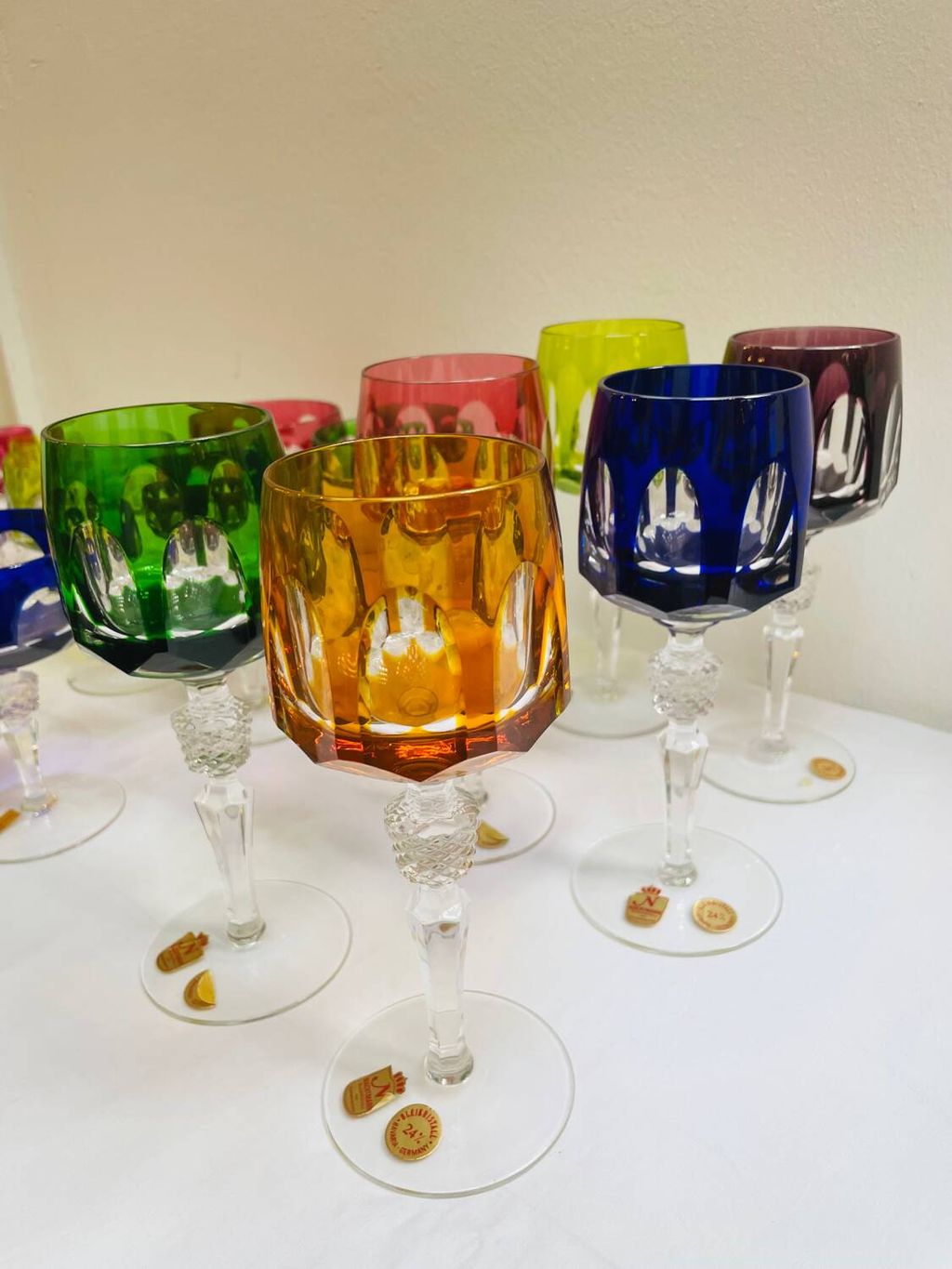 Set of 16 lead crystal glasses from the Nachtmann company from the 1960s, Antika series