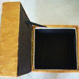 Stool, leather storage chest, 60