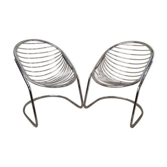 Pair of armchairs Gastone Rinaldi Egg chair, 1970s