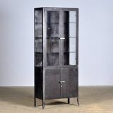 polished iron medical cabinet, 1950’s