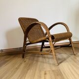 Wicker and rattan armchair