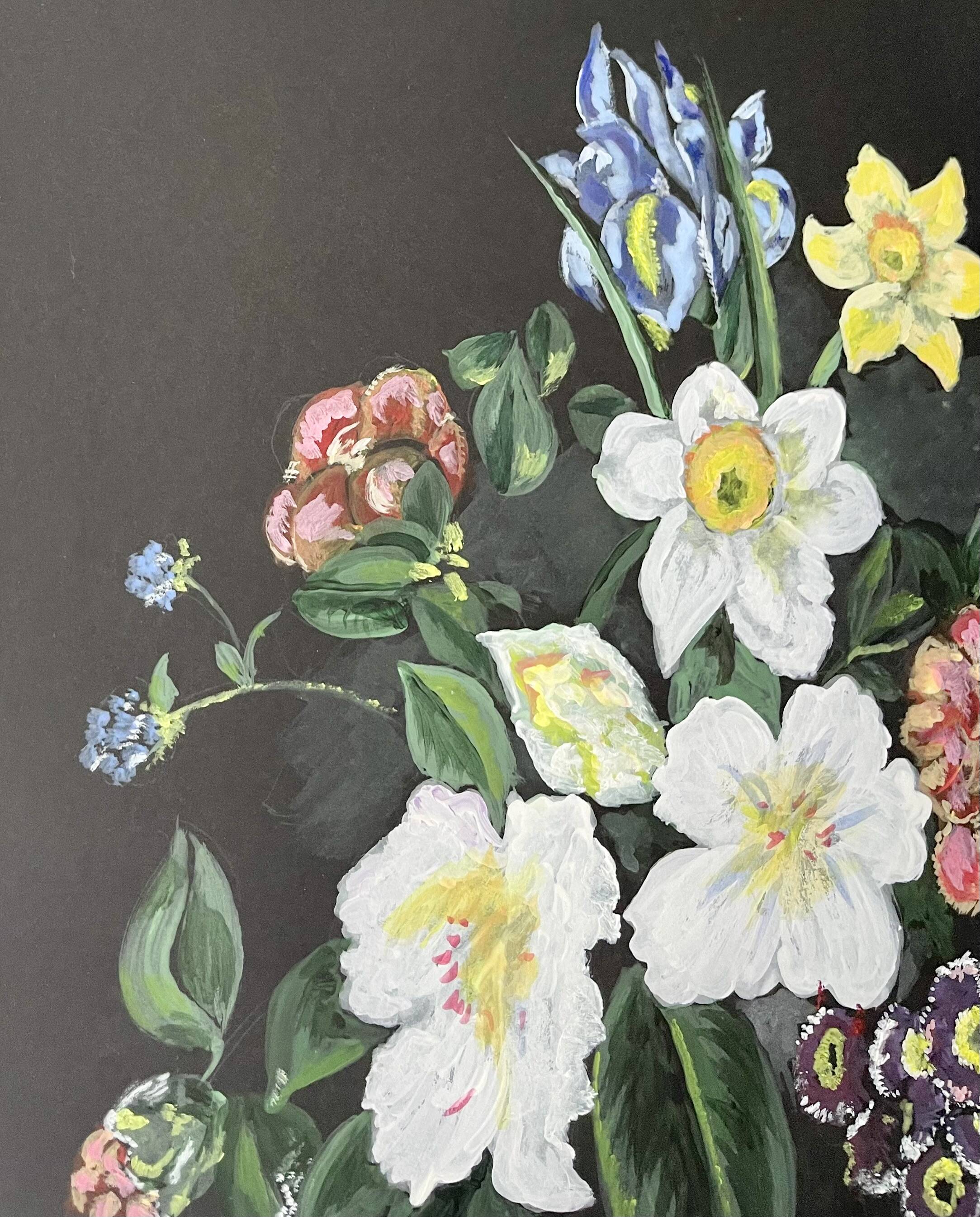 Vintage Still Life Painting of Flowers