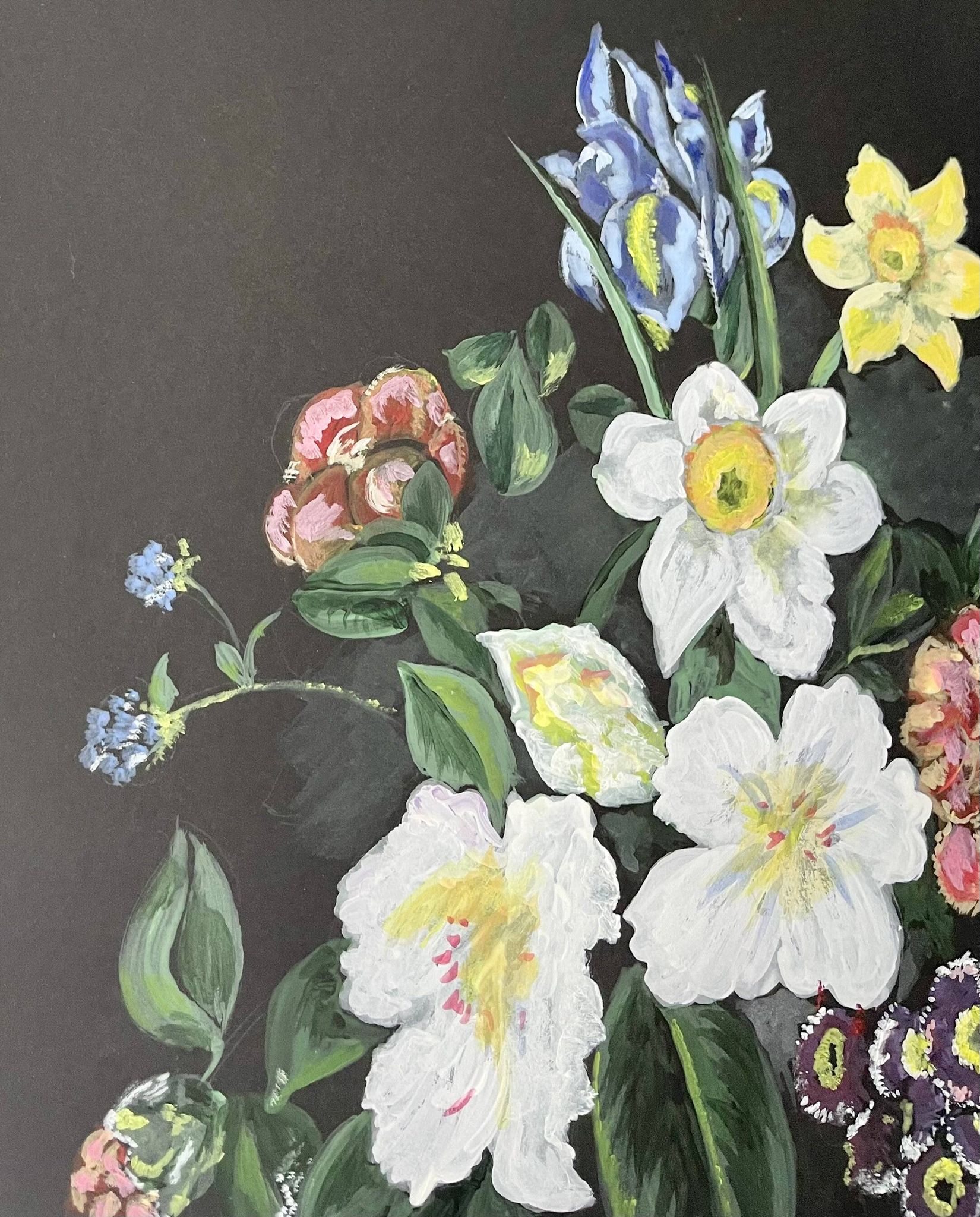 Vintage Still Life Painting of Flowers