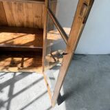 Glass cabinet or display case in pine 1950