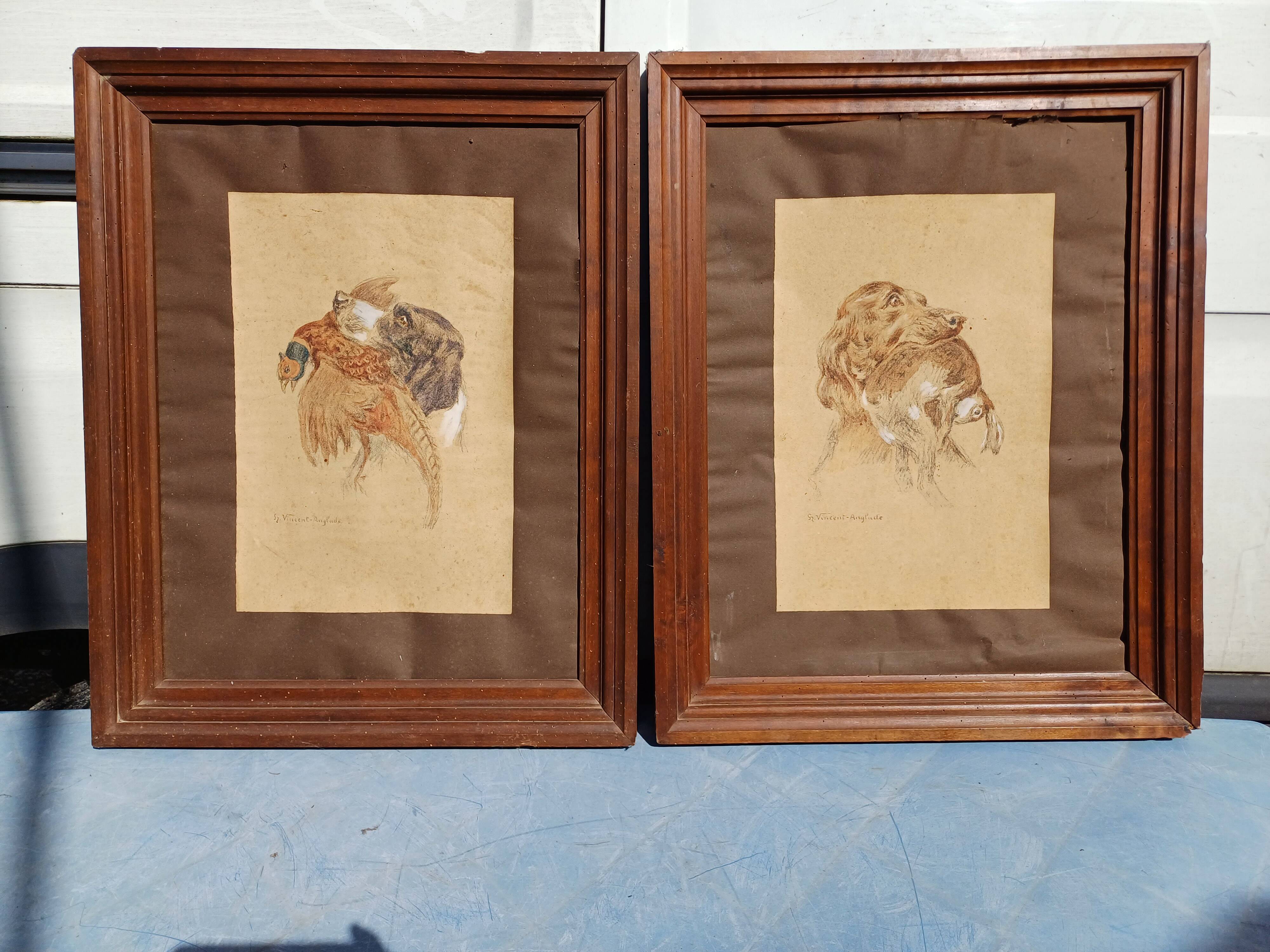 2 Pencil drawings by: H. Vincent Anglade