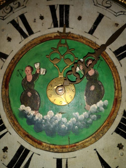 Pendule mouvement horloge hollandaise dite chaise époque 18eme