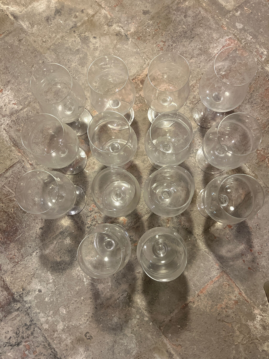 Set of crystal wine glasses