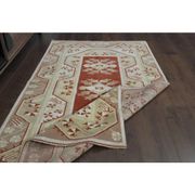 1970s Turkish Oushak Handmade Wool Cotton Red Area Rug 115x192