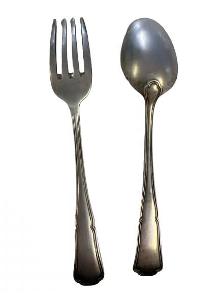 Box of two silver-plated metal cutlery p.darthuy
