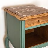 Louis XV style bedside table in celadon green
