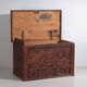 Wedding chest in pine with painted tulips – Central Europe, 1891