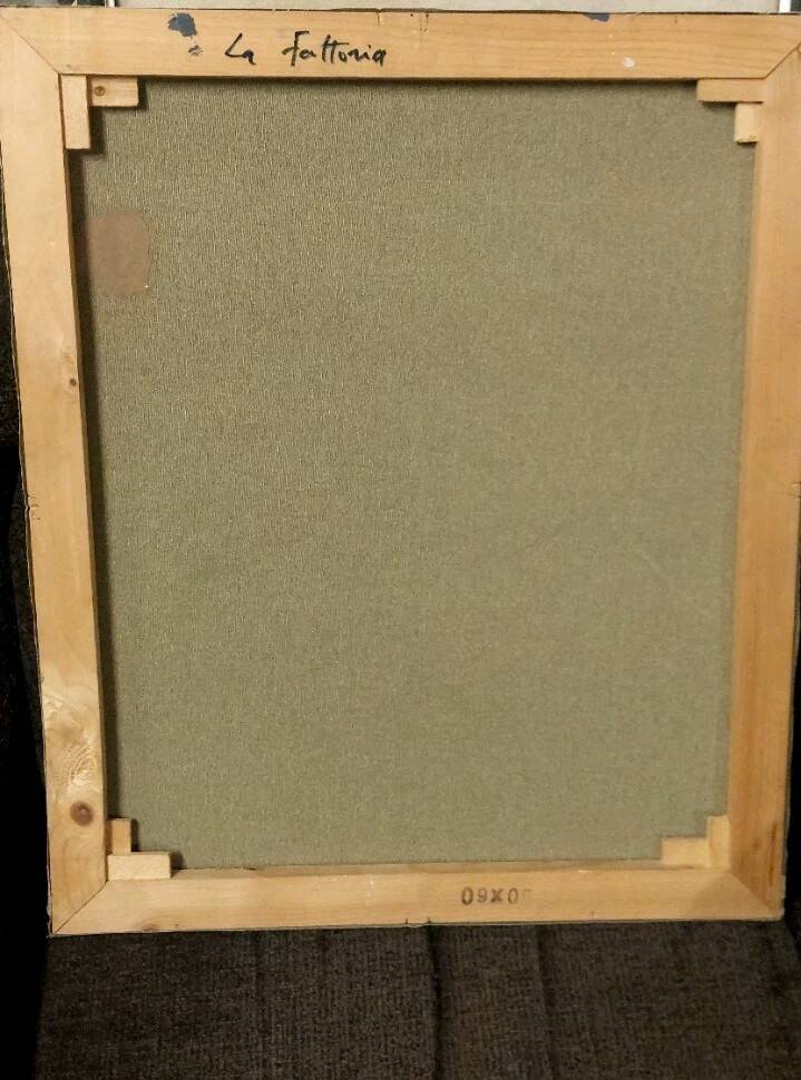 Oil painting on canvas "The Farm" Franco Prayer (1924) 60x50 cm