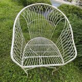Italian garden furniture, vintage furniture, table and 4 wrought iron chairs