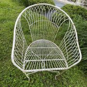 Italian garden furniture, vintage furniture, table and 4 wrought iron chairs
