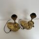 Pair of brass duck lamps, 1980